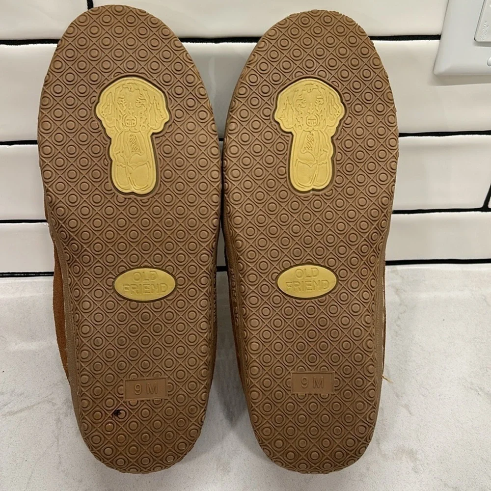 Romeo Genuine Shearling Leather OLD FRIEND Men’s Size 9 Slippers Chestnut